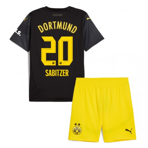 Fotbalové Dres Borussia Dortmund Marcel Sabitzer #20 Dětské Venkovní 2024-25 Krátký Rukáv (+ trenýrky)